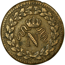 Coin, France, Napoléon I, Decime, 1814, Strasbourg, AU(50-53), Bronze