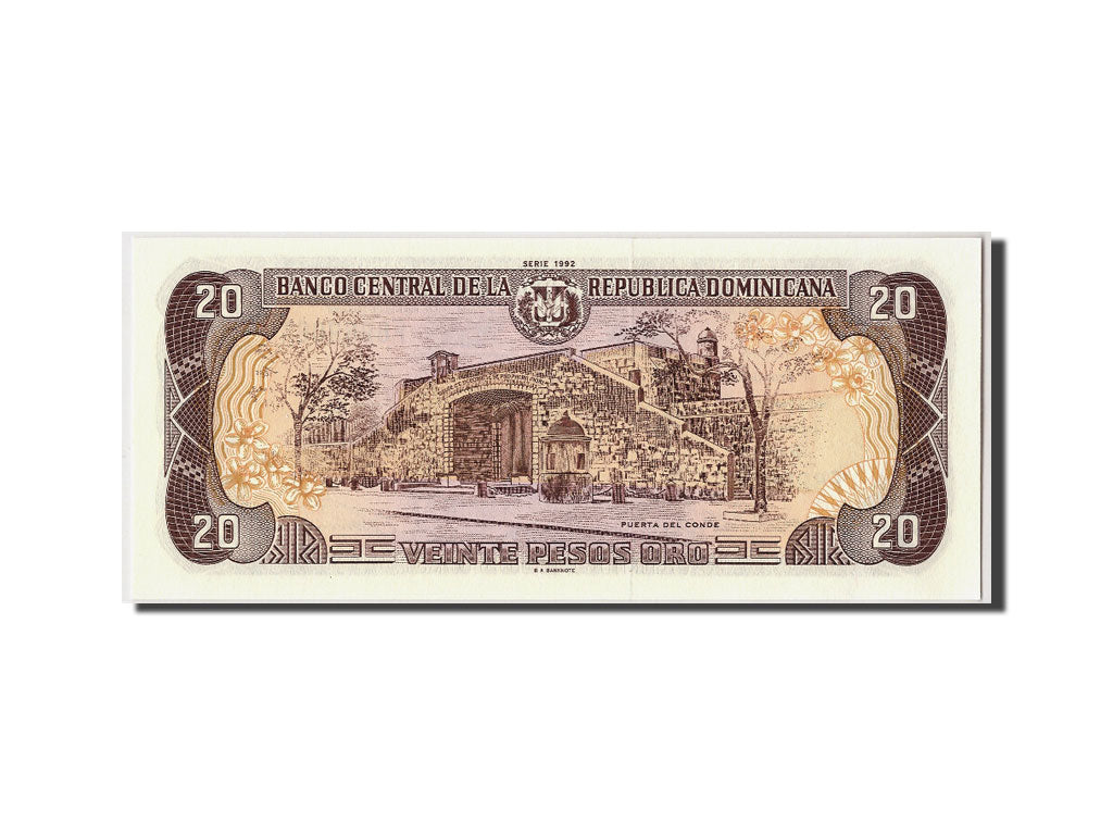 Banknote, Dominican Republic, 20 Pesos Oro, 1992, Undated, KM:139a, UNC(65-70)
