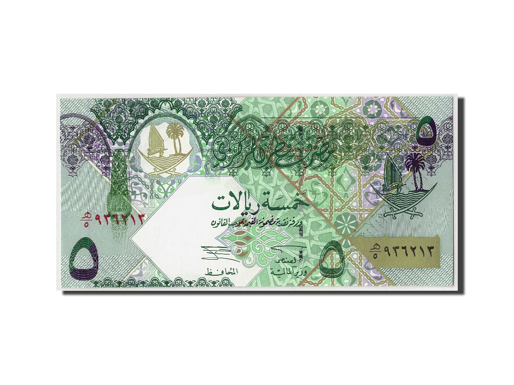 Banknot, Katar, 5 Riyals, Undated (2003), KM:21, UNC(65-70)