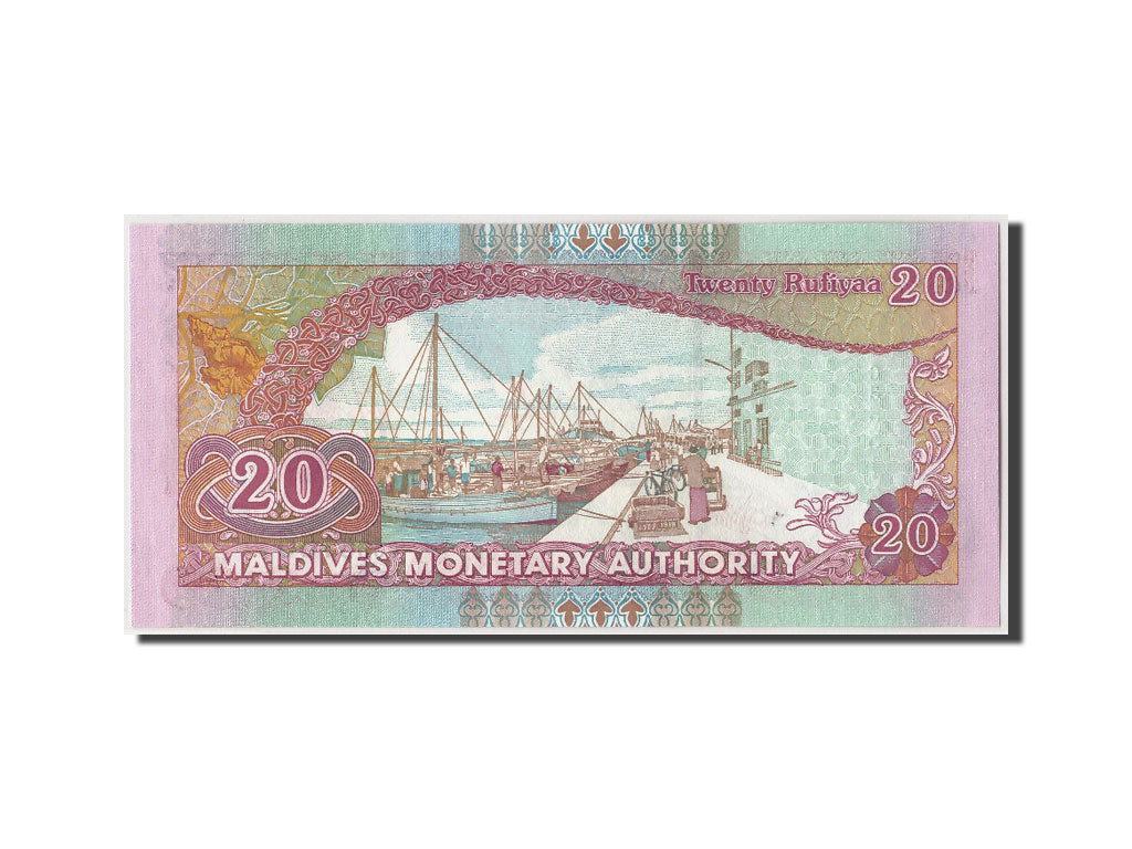 Banconote, Maldive, 20 Rufiyaa, 2000/AH1421, KM:20a, Undated, FDS