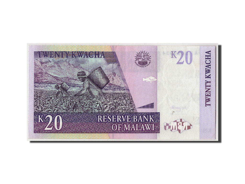 Banconote, Malawi, 20 Kwacha, 2001, KM:44a, 2001-10-01, FDS