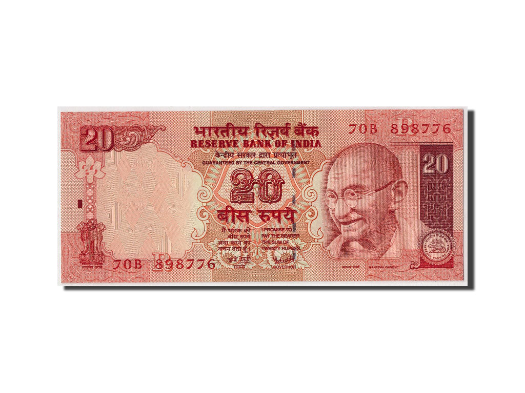 Banconote, India, 20 Rupees, 2007, KM:96b, Undated, FDS