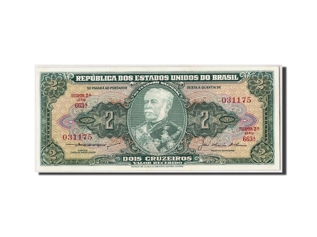 Banknote, Brazil, 2 Cruzeiros, Undated (1956-58), KM:157Ab, UNC(65-70)