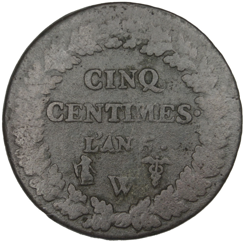 FRANCE, Dupré, Decime, 1797, Lille, KM #644.11, VF(20-25), Bronze, Gadoury #126,