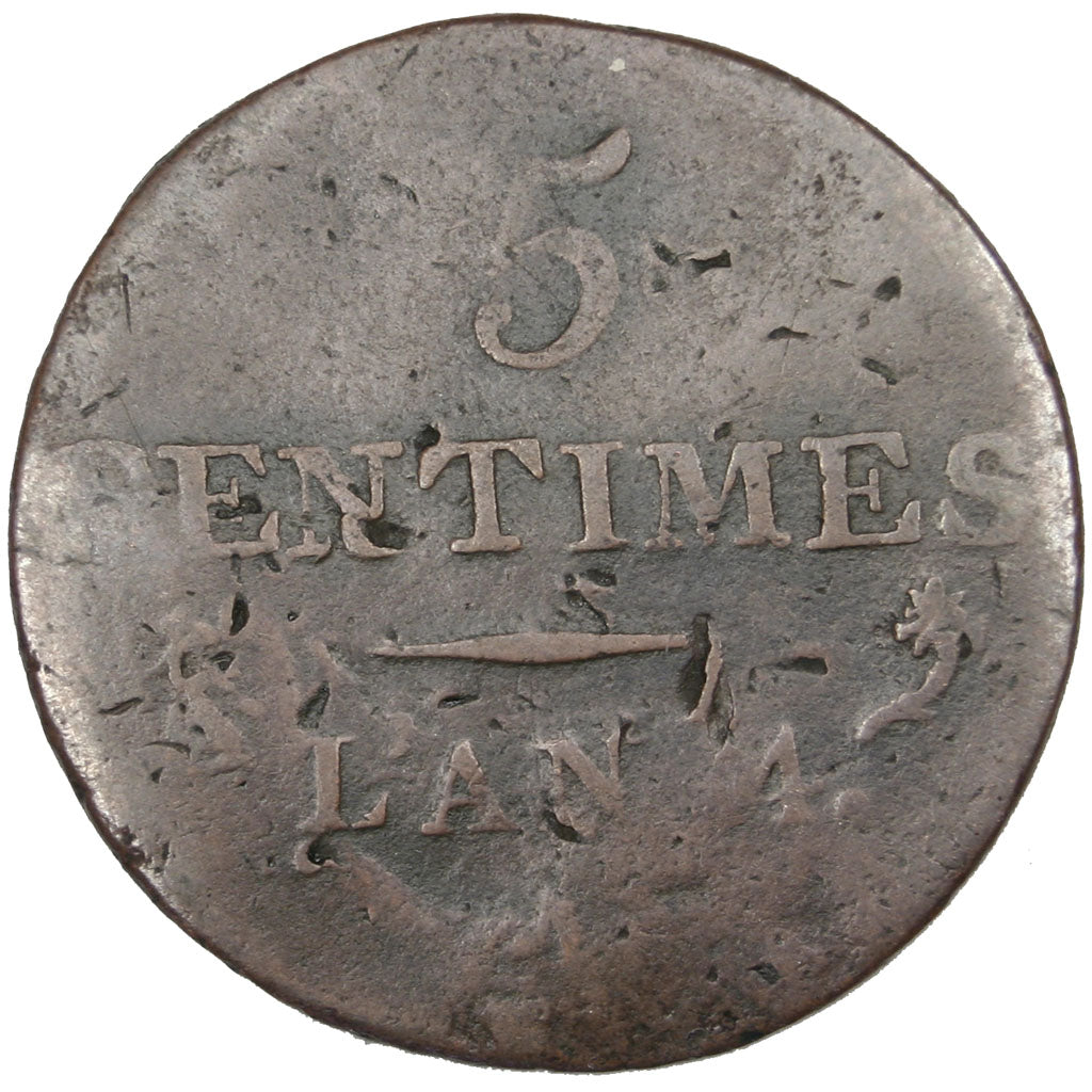Directoire, 5 Centimes Dupré, Petit Module
