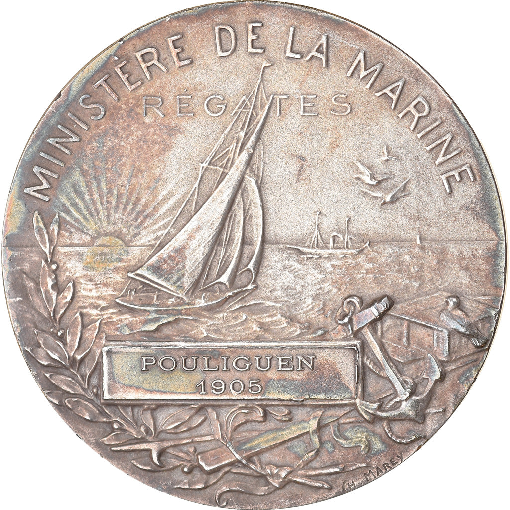 France, Medal, Régates du Pouliguen, Ministère de la Marine, Shipping, 1905