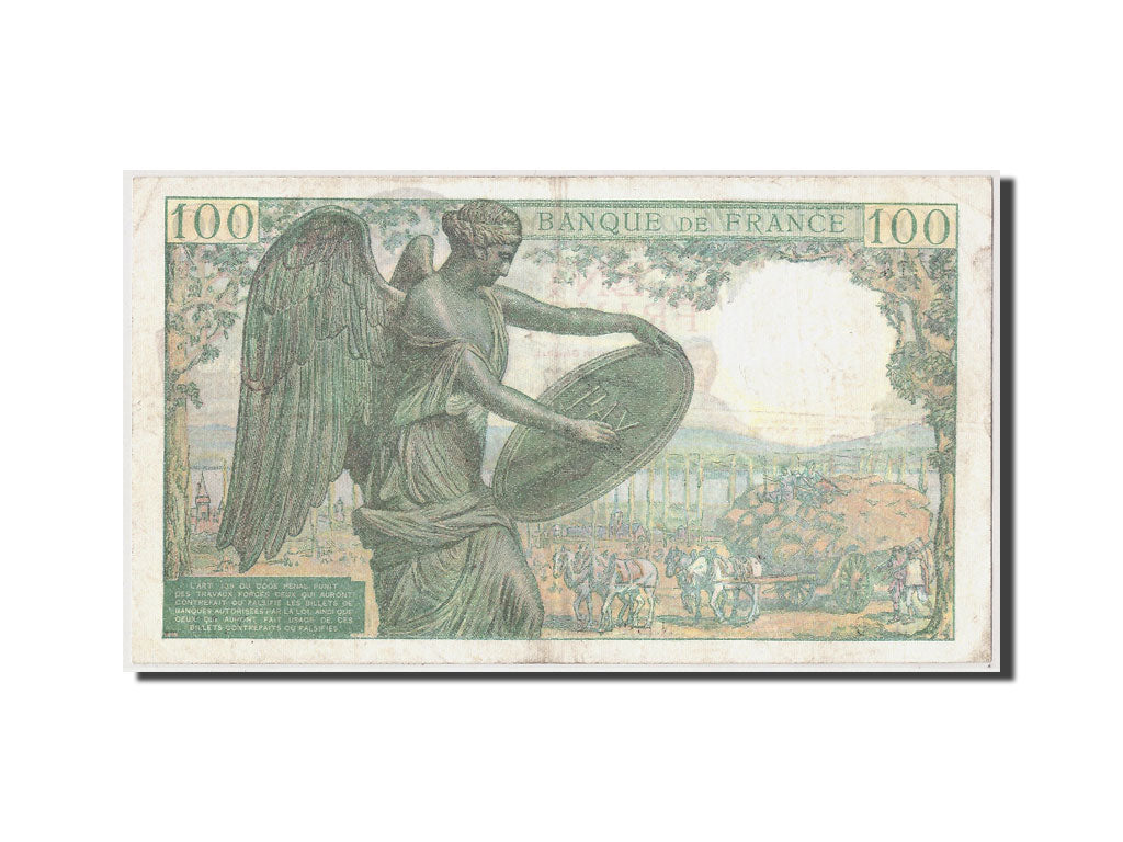 France, 100 Francs Descartes, KM:101a, 1942-05-15, Fayette:27.1, TTB
