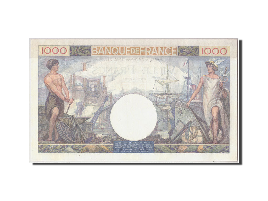 Banknote, France, 1000 Francs, 1 000 F 1940-1944 ''Commerce et Industrie''