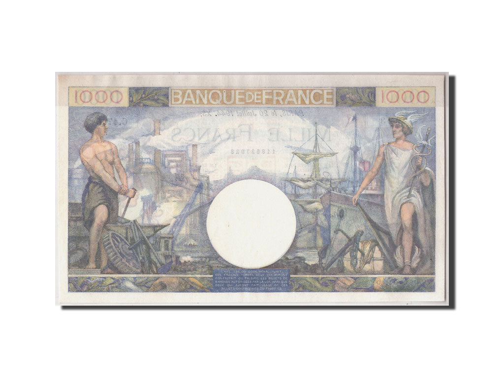 France, 1000 Francs Commerce et Industrie,KM:96c,Fay:39.12, 20-07-1944, UNC(63)