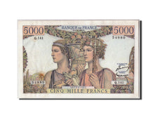 Geldschein, Frankreich, 5000 Francs, 5 000 F 1949-1957 ''Terre et Mer'', 1953