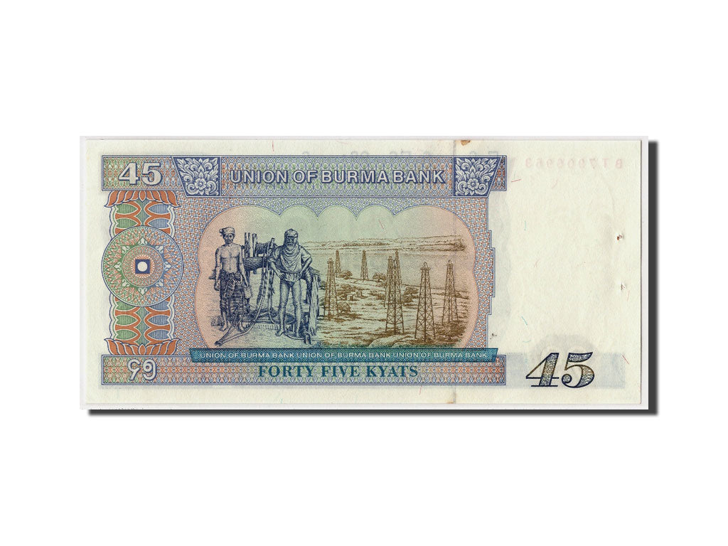 Birmania, 45 Kyats, Undated (1987), KM:64, SPL