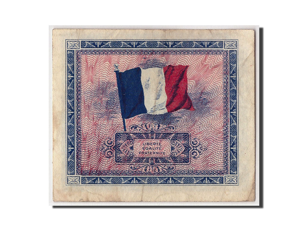 Geldschein, Frankreich, 2 Francs, 1944 Flag/France, 1944, Undated, SS+