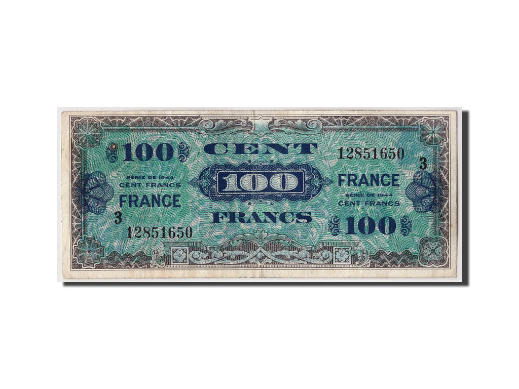 Frankreich,100 Francs, 1945 Verso France, KM:123c,Undated, EF(40-45), Fay:VF25.3