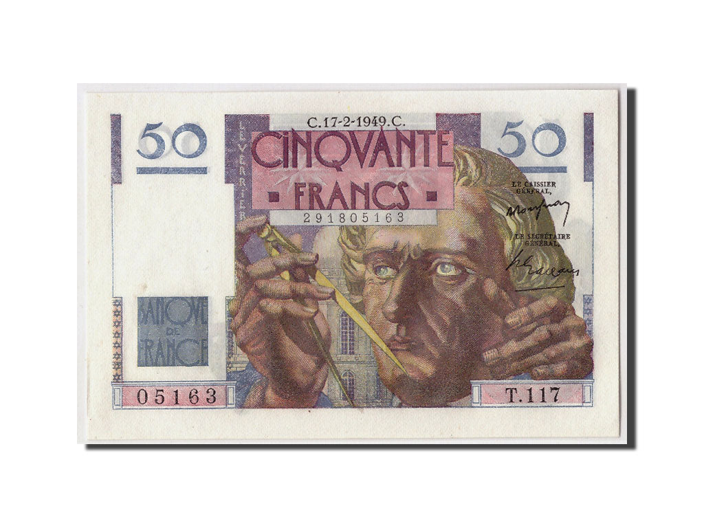 Banconote, Francia, 50 Francs, 50 F 1946-1951 ''Le Verrier'', 1949, 1949-02-17