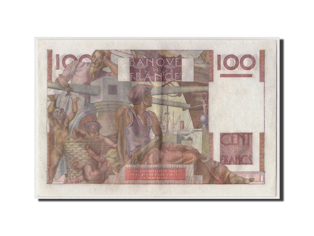 France, 100 Francs Jeune Paysan, KM:128d, Fay:28.29, 1951-09-06, AU(50-53)