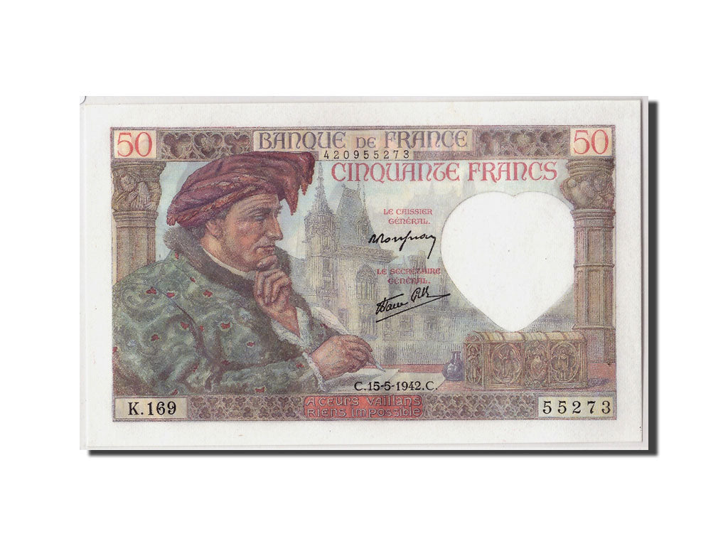 Banconote, Francia, 50 Francs, 50 F 1940-1942 ''Jacques Coeur'', 1942