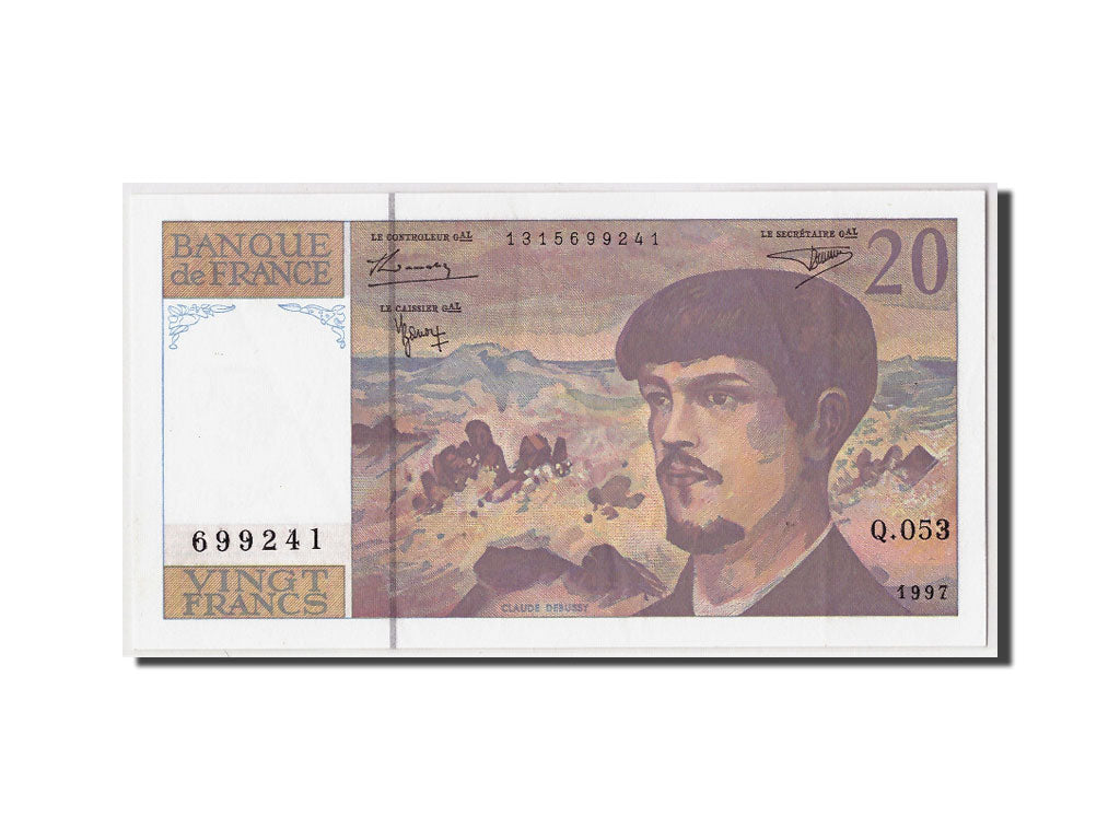 Geldschein, Frankreich, 20 Francs, 20 F 1980-1997 ''Debussy'', 1997, Undated