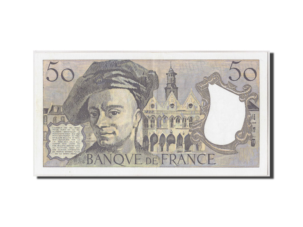 France, 50 Francs Quentin de La Tour, 1989, KM:152d, Fayette:67.15, AU(50-53)