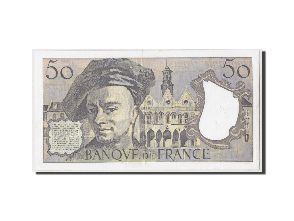 France, 50 Francs Quentin de La Tour, 1989, KM:152d, Fayette:67.15, TTB+