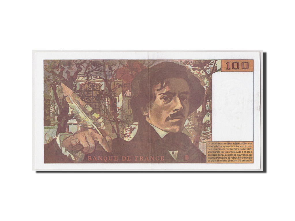 France, 100 Francs Delacroix, 1994, KM:154h, Fayette:69ter.1c, AU(55-58)