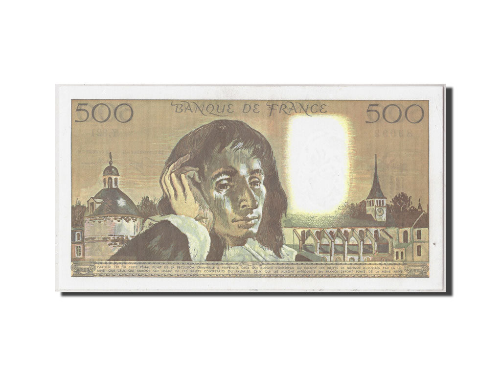 France, 500 Francs Pascal, KM:156h, Fayette:71.44, 1990-07-05, UNC(65-70)