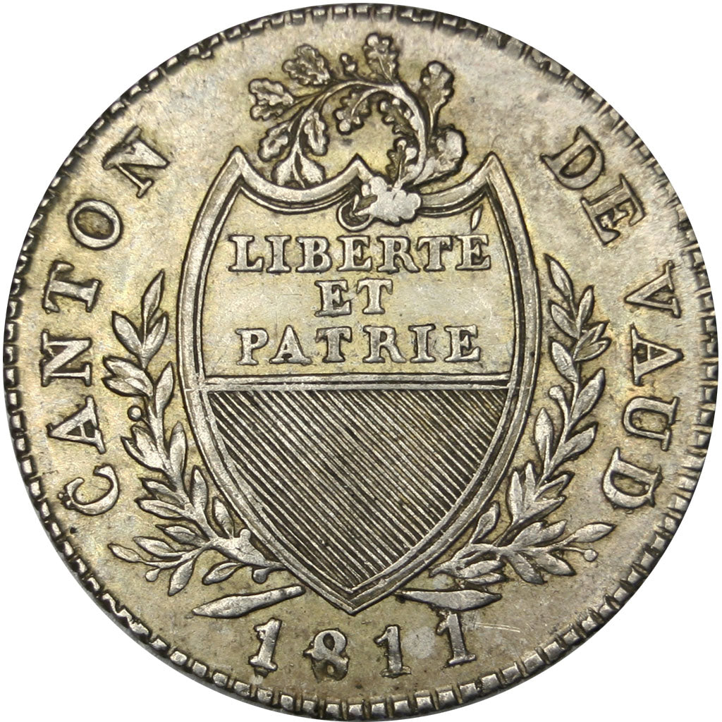 Switzerland, 5 Batzen, 1811, KM #13, AU(55-58), Billon, 4.39