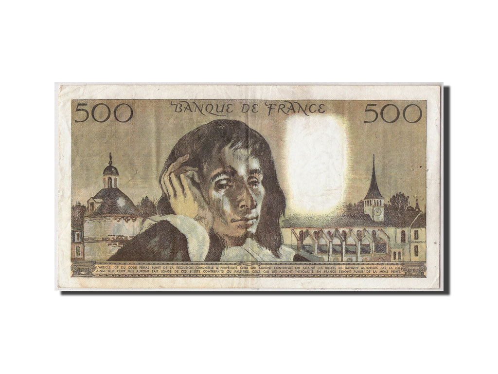 France, 500 Francs Pascal, KM:156b, Fayette:71.6 1971-08-05, VF(30-35)