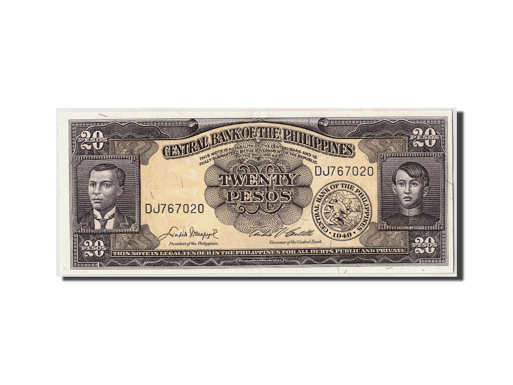 Filippine, 20 Pesos, 1949, KM:137d, Undated, FDS