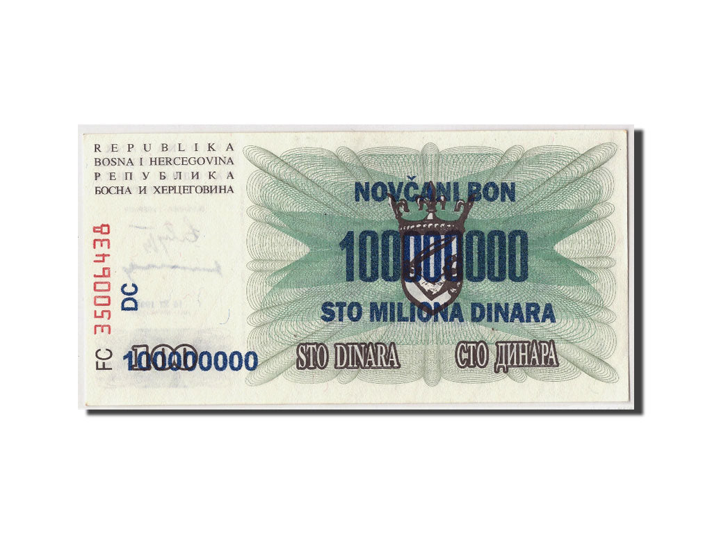 Banknote, Bosnia - Herzegovina, 100,000,000 Dinara, 1993, 1993-11-10, KM:37