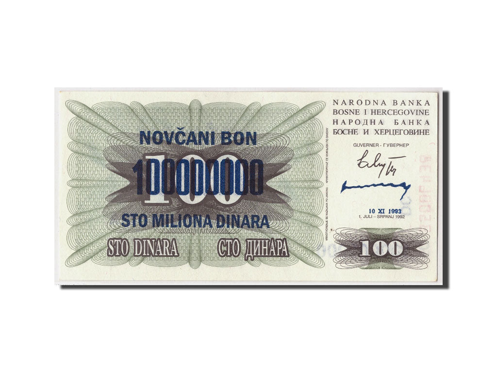 Banknote, Bosnia - Herzegovina, 100,000,000 Dinara, 1993, 1993-11-10, KM:37