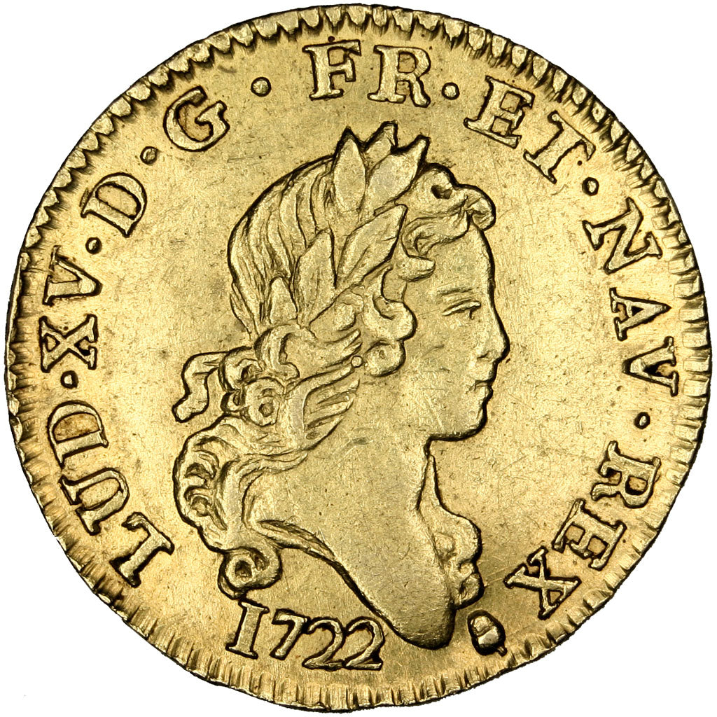 FRANCE, Louis d'Or, 1722, Reims, AU(55-58), Gold, Gadoury #337, 9.55