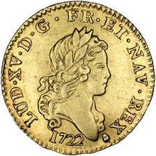 FRANCE, Louis d'Or, 1722, Reims, AU(55-58), Gold, Gadoury #337, 9.55