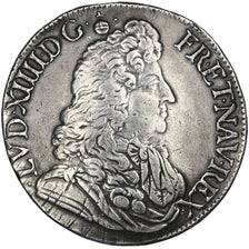 Francia, Louis XIV, Écu au jabot, Ecu, 1685, Rennes, BB, Argento, Gadoury:213