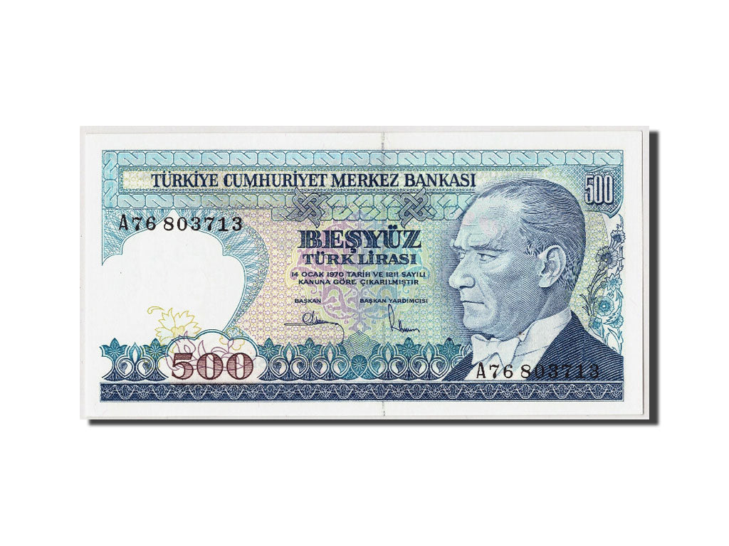 Turkey, 500 Lira, L.1970 (1983), Undated, KM:195, UNC(65-70)