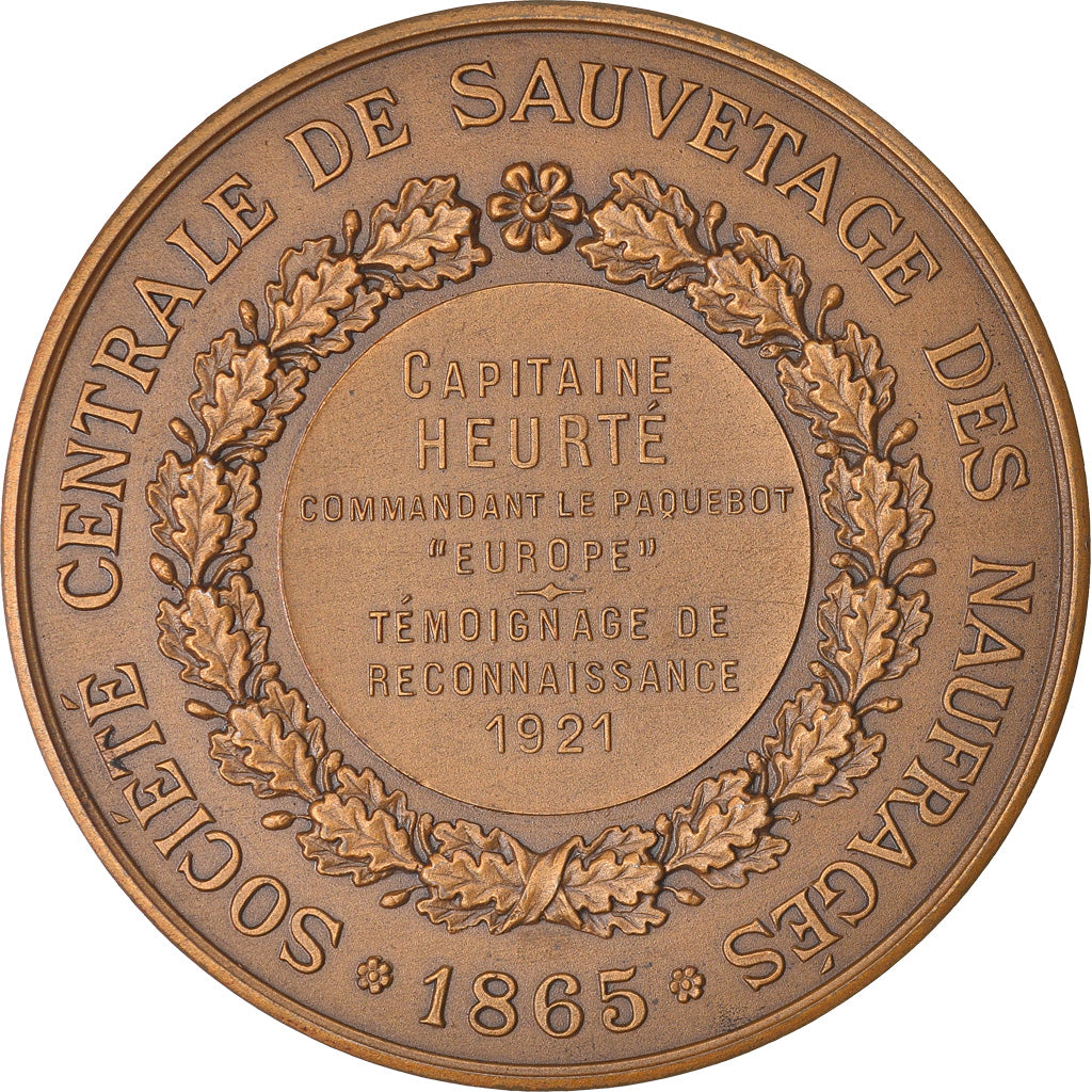 France, Medal, Sauvetage, au Capitaine Heurté, Paquebot 