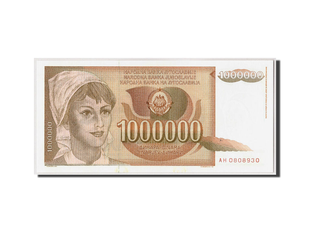 Yugoslavia, 1,000,000 Dinara, 1989, KM:99, 1989-11-01, UNC(65-70)