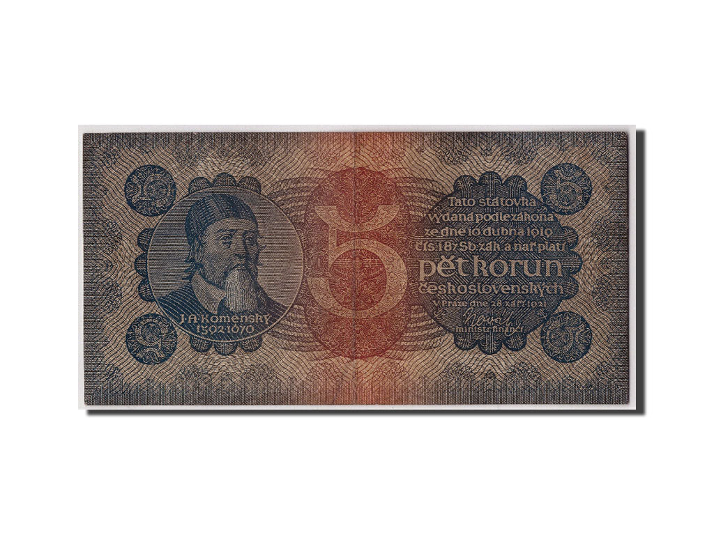 Czechoslovakia, 5 Korun, 1921, 1921-09-28, KM:15, EF(40-45)