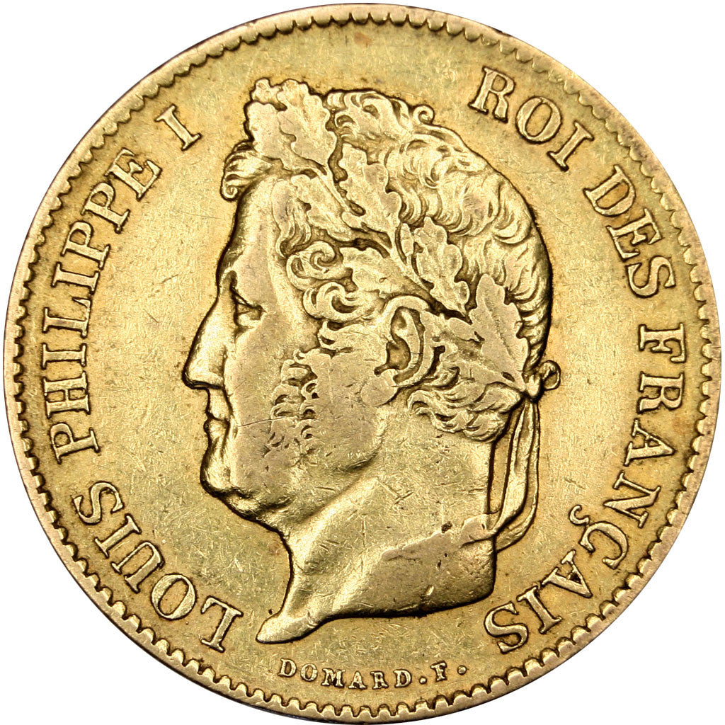 FRANCE, Louis-Philippe, 40 Francs, 1833, Paris, KM #747.1, EF(40-45), Gold,...