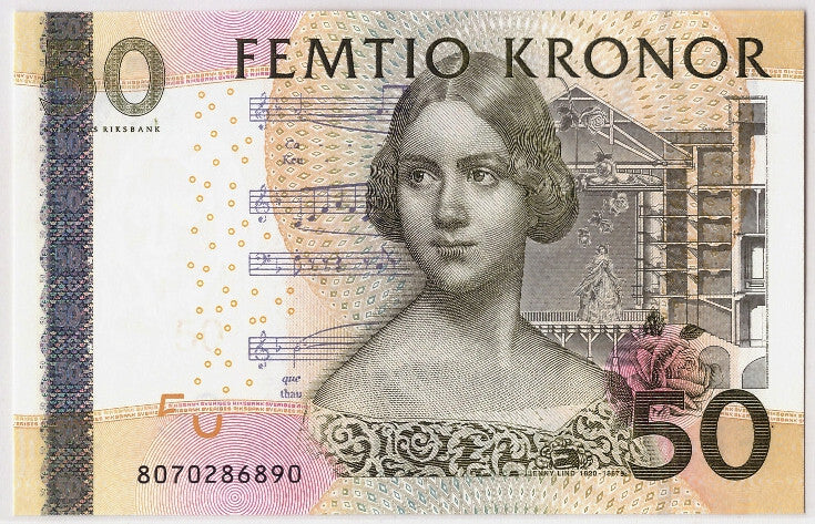 Geldschein, Schweden, 50 Kronor, 2008, Undated, KM:64b, UNZ