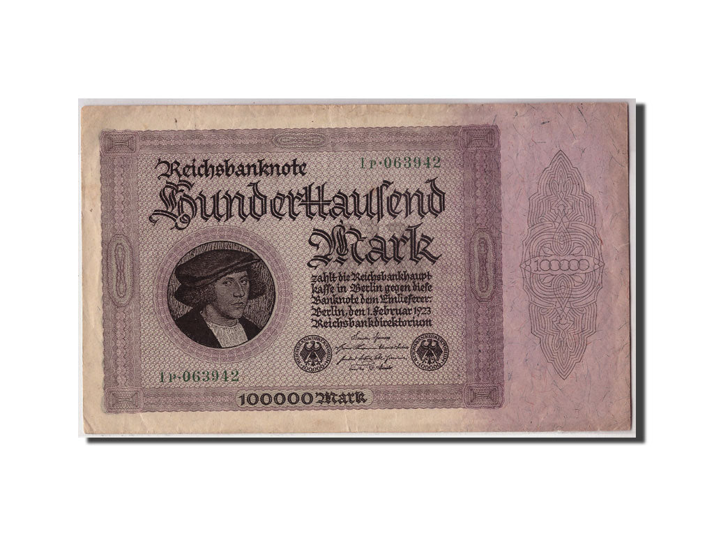 Germania, 100,000 Mark, 1923, KM:83a, 1923-02-01, MB+