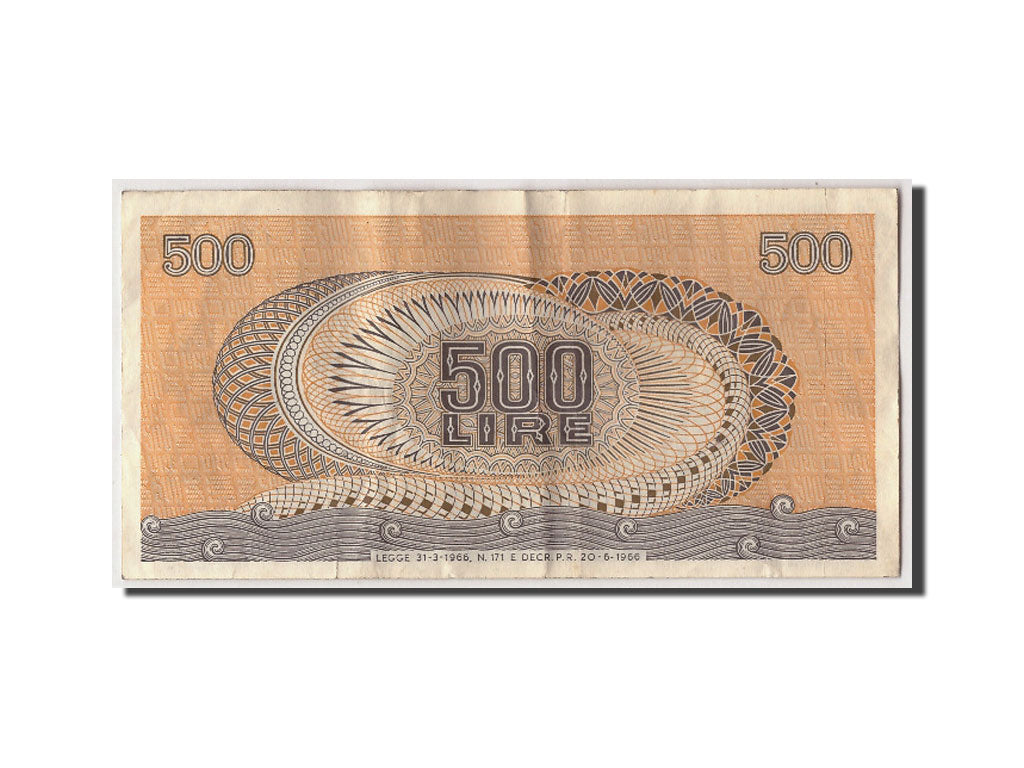 Italien, 500 Lire, 1966, KM:93a, 1966-06-20, S+
