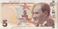 Türkei, 5 Lira, Undated (2009), KM:222, UNZ