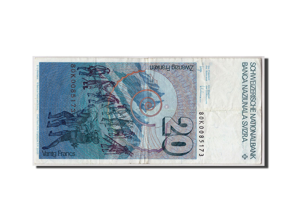 Schweiz, 20 Franken, 1980, Undated, KM:55b, S+