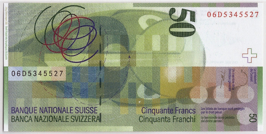 Banconote, Svizzera, 50 Franken, 2006, KM:71c, Undated, FDS