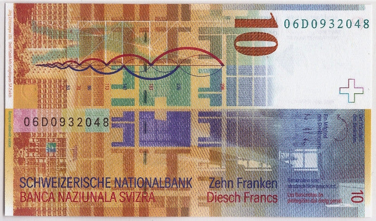 Svizzera, 10 Franken, 2006, KM:67b, Undated, SPL
