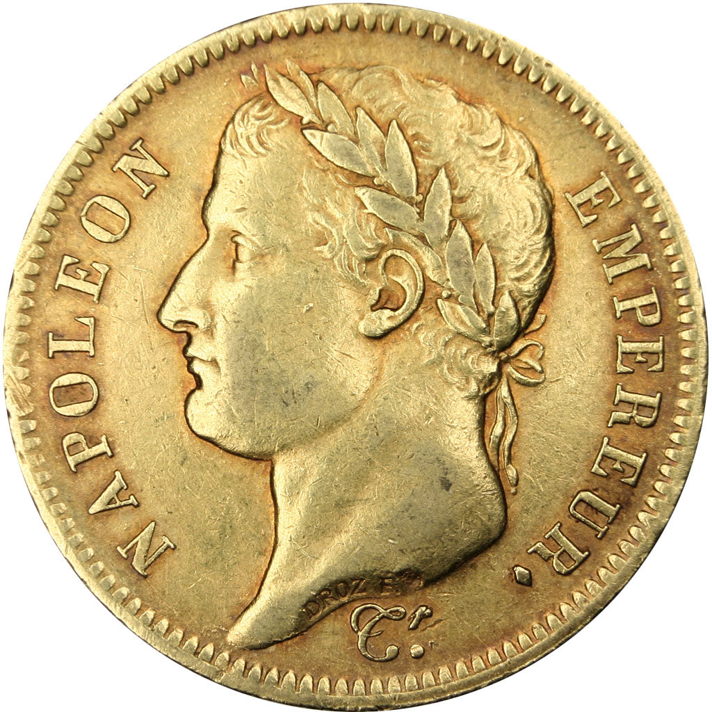 FRANCE, Napoléon I, 40 Francs, 1812, Paris, KM #696.1, AU(50-53), Gold, Gadoury 