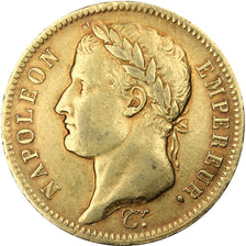 FRANCE, Napoléon I, 40 Francs, 1812, Paris, KM #696.1, AU(50-53), Gold, Gadoury 