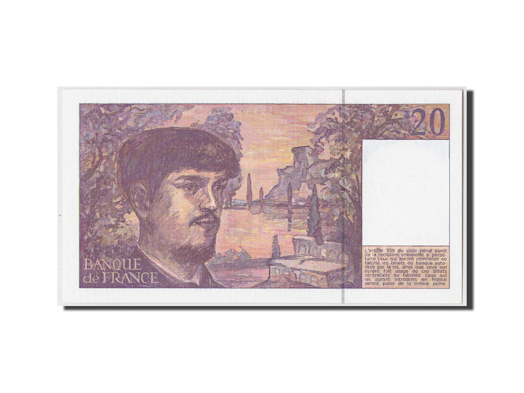 France, 20 Francs Debussy, 1993, KM:151g, Fayette:66bis.5, UNC(63)