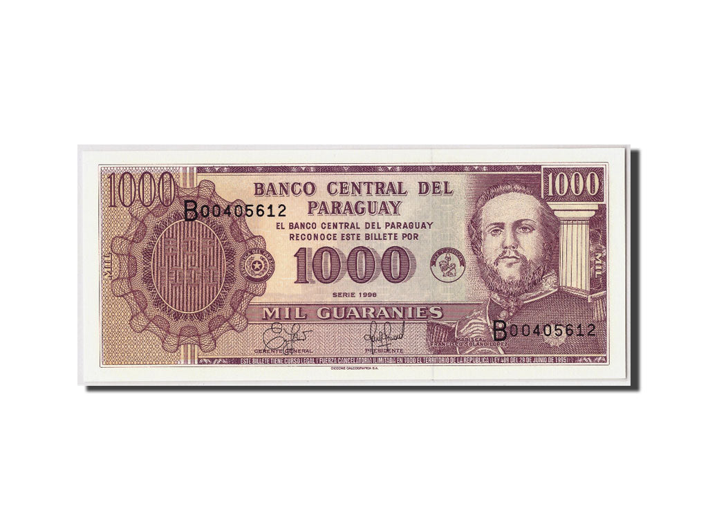 Banconote, Paraguay, 1000 Guaranies, 1998, KM:214a, Undated, FDS
