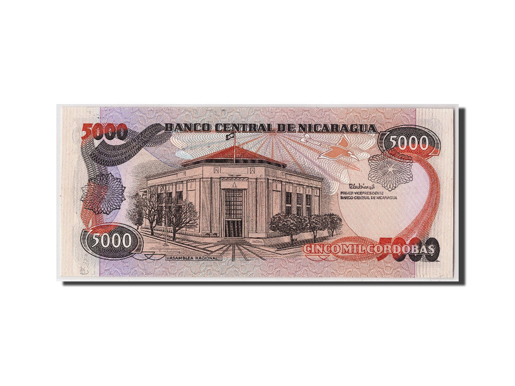 Banknote, Nicaragua, 5000 Cordobas, Undated (1988), KM:157, UNC(65-70)